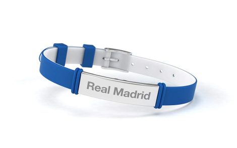 Pulsera de Moda Ajustable Real Madrid para Hombres, Mujeres y Niños en Azul.