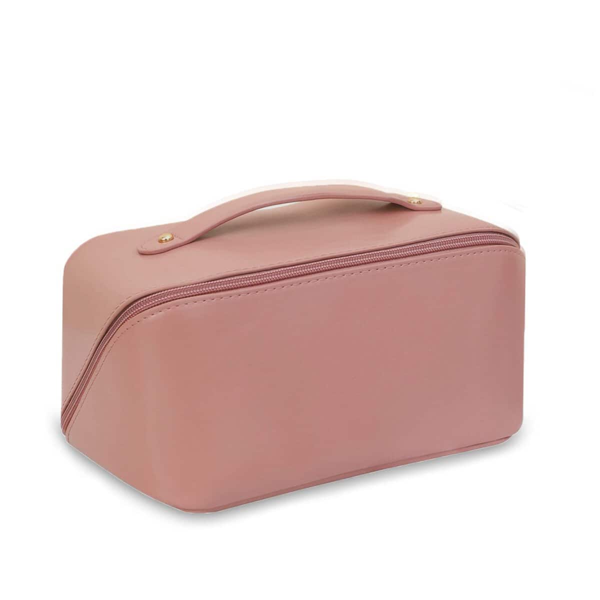 Ruikdly Bolsa de Cosméticos de Viaje de Gran Capacidad, Bolso Portátil del Lavado del Viaje, Bolsa de Maquillaje de Cuero Impermeable con Asa para Cosméticos, Artículos de Aseo de Las Mujeres