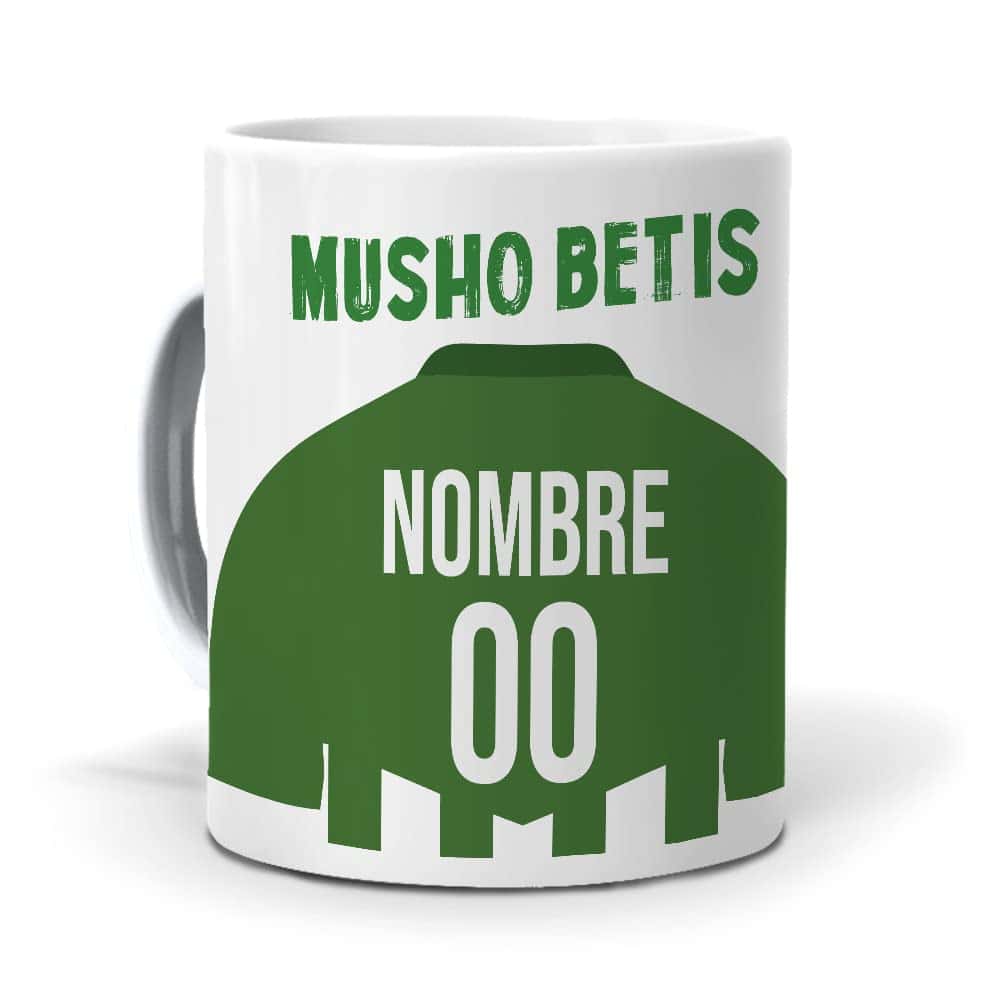 mundohuevo Taza Personalizada con Texto. Regalo Original. Betis. Regalo Equipo de Futbol. Haz