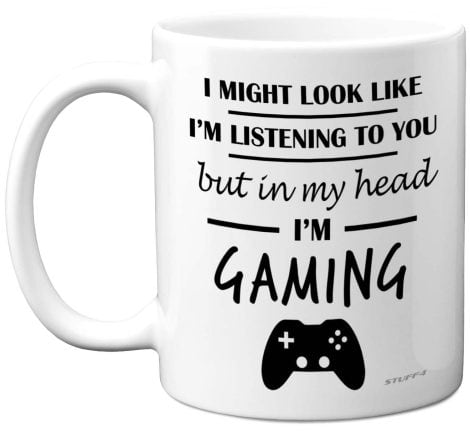 Regalos de Navidad para hombres y mujeres de Stuff4: Taza de videojuegos ideal para jugadores, niñas y niños. Tazas de cerámica.