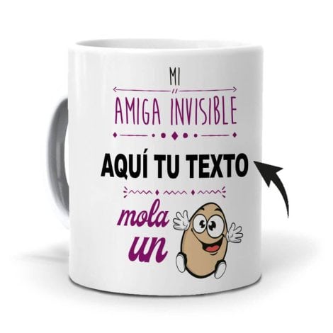 tu propia taza única con el mensaje que desees. Original regalo. Sorprende a tu amiga secreta.