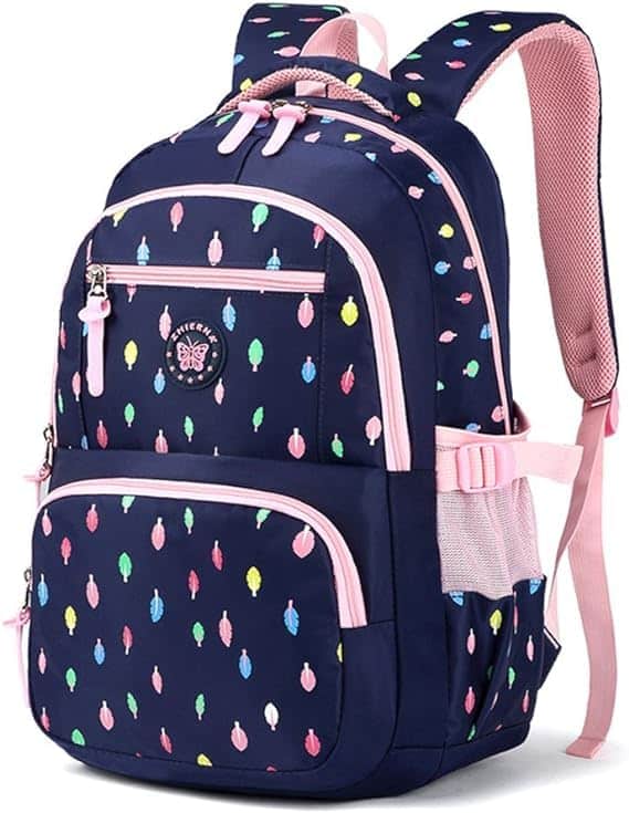 Mochila Escolar de Nylon para niños y Chicas Adolescentes, Bolsas de Hombro livianas para portátil - Azul