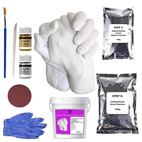 Kit para hacer moldes de manos en pareja, regalo muy original para tu novia, fácil de hacer con instrucciones multilingües, ideal para la familia.