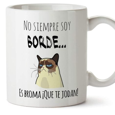 Taza Cerámica Divertida MUGFFINS – No siempre estoy de mal humor, es broma – 350 ml – Frases sarcásticas.