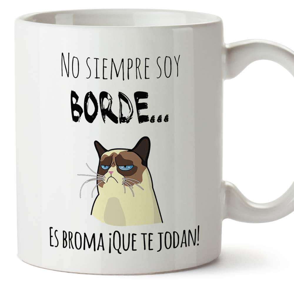 MUGFFINS Taza de Cerámica Graciosa - No Siempre Soy Borde, es Broma - 350 ml - Frases de Humor sarcástico