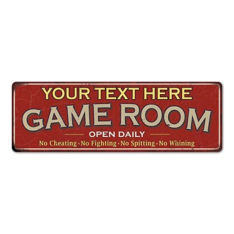 Placa metálica retro personalizada para decorar sala de juegos, tamaño 6×18 pulgadas, brillante. (206180038001)