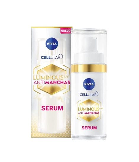 NIVEA Células LUMINOSAS 630 Suero Antimanchas Avanzado (1 x 30 ml), suero facial con ácido hialurónico, reduce manchas y unifica la piel.