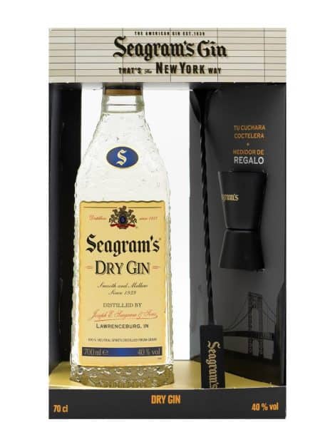 Ginebra Premium Seagram’s Dry con removedor de regalo, botella de 700 ml.