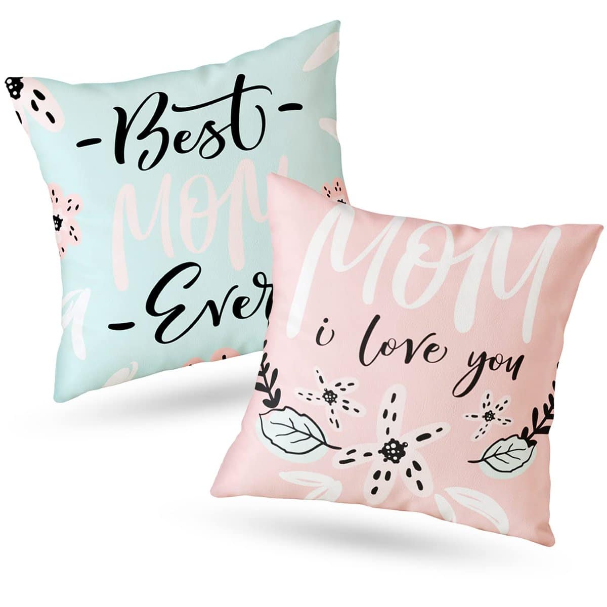 LOVEXIU Funda De Almohada Mama 2 Piezas,Fundas De Almohadas 45x45 Día De La Madre,Funda De Cojín Mama,Funda De Almohada Sofa Mama,Funda De Almohada Algodon con Cremallera,Regalo para Cumpleaños Mama