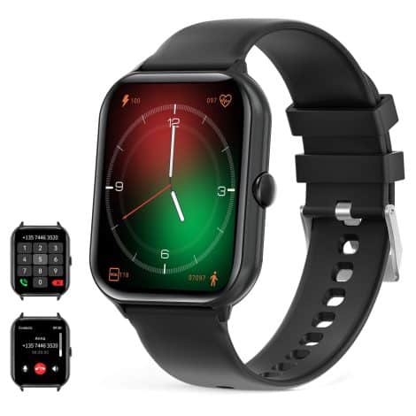 Reloj inteligente UHOOFIT para hombres con llamada, pantalla HD de 1.95″, monitor de actividad y resistente al agua IP67.