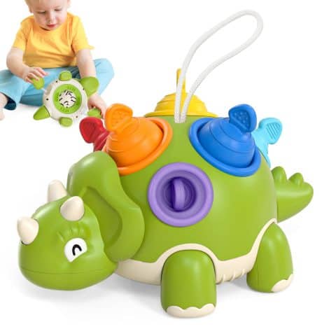 Juguetes Montessori Lehoo Castle para bebés de 1 año, Dinosaurios sensoriales, regalos originales para Navidad.