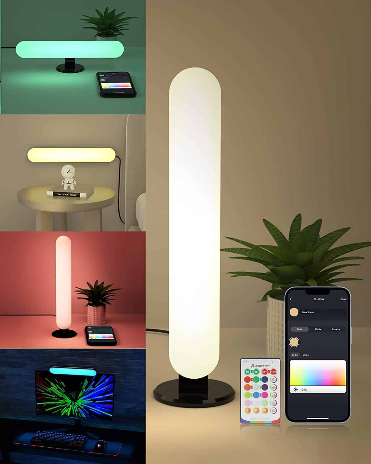 ALANTOP Smart USB Lightbar LED TV retroiluminación con WiFi APP Control para Alexa y Google, lámpara de Plástico, gaming Sync con música, para juegos, decoración, PC, TV, decoración de habitación