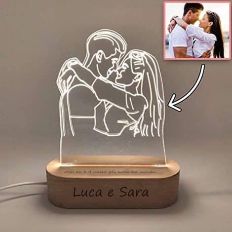 Lámpara Personalizada con tu Foto y Base Grabada – Regalo Aniversario Pareja – Regalos Personalizados.