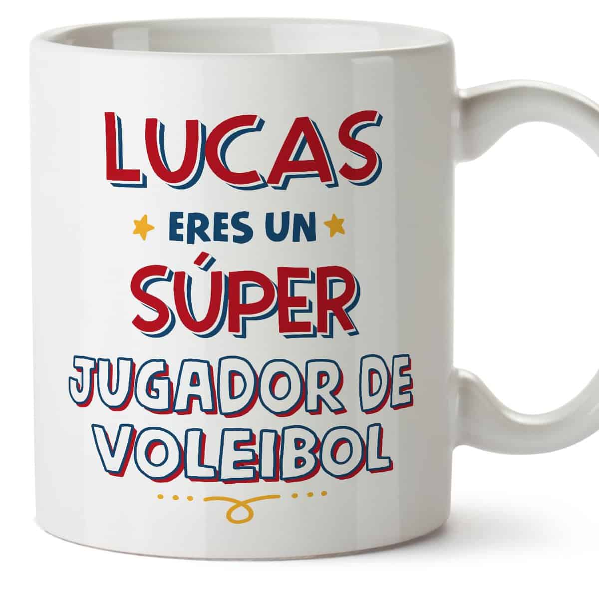 MUGFFINS Tazas Personalizadas para JUGADOR DE VOLEIBOL hombre - En Español - Eres Súper - 11 oz / 330 ml - Regalo Personalizable original y divertido