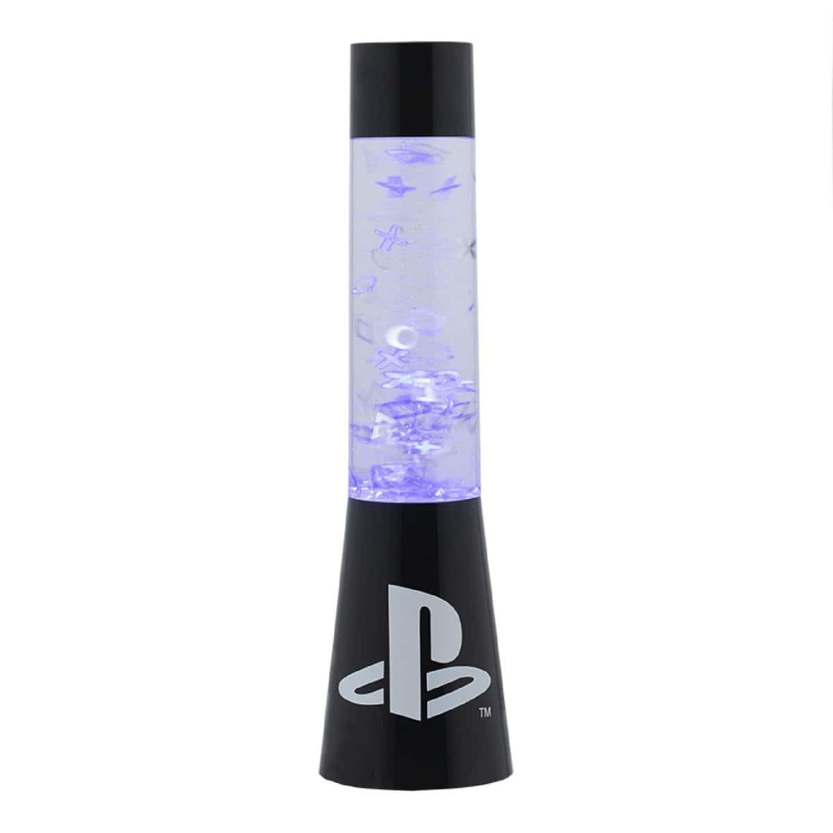 Paladone RS561113 Lava con Purpurina Playstation, Lámpara de Flujo para Iluminación de Ambiente, 33 cm, Plástico, Negro