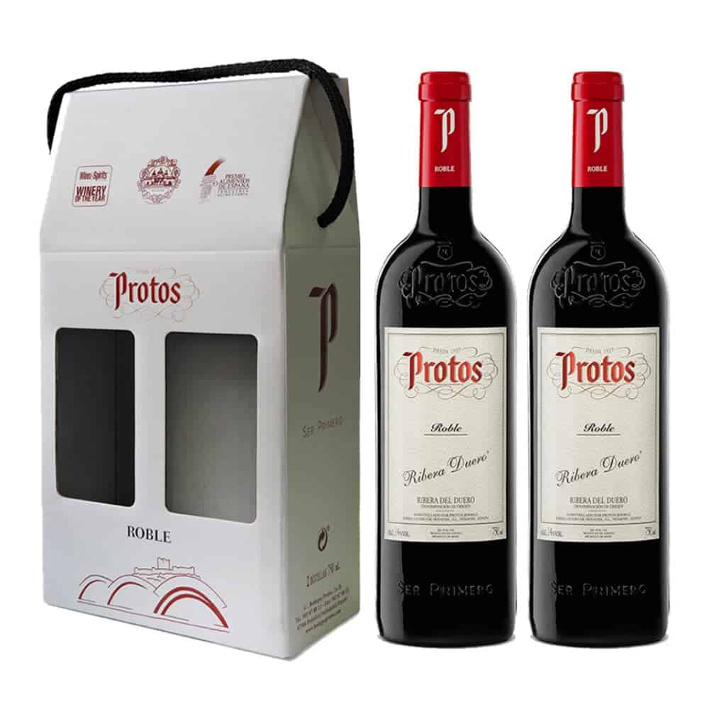 Protos Roble, Tempranillo, Estuche Vino Tinto, Ribera del Duero, 2 botellas 75cl