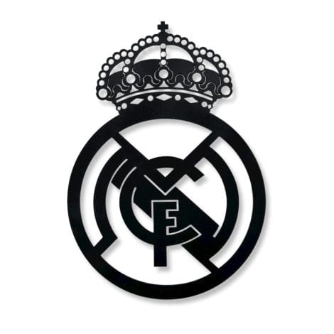 DIGIDU | Cuadro Escudo del Real Madrid de Madera, Decoración Moderna para el Hogar, Salón o Habitación. Ideal como Regalo para Entrenador de Fútbol.