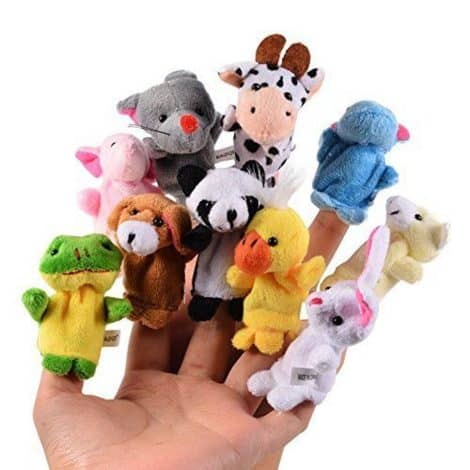 Juguete Bebé: Pack de 10 Marionetas de Animales para Dedos, Regalo para Fiestas Infantiles, Bautizos y Cumpleaños.