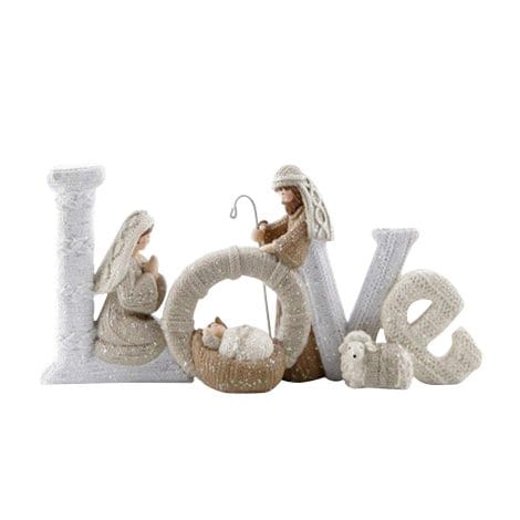 Belén de Navidad : Figuras decorativas de resina para belenes navideños con elegante toque inglés.