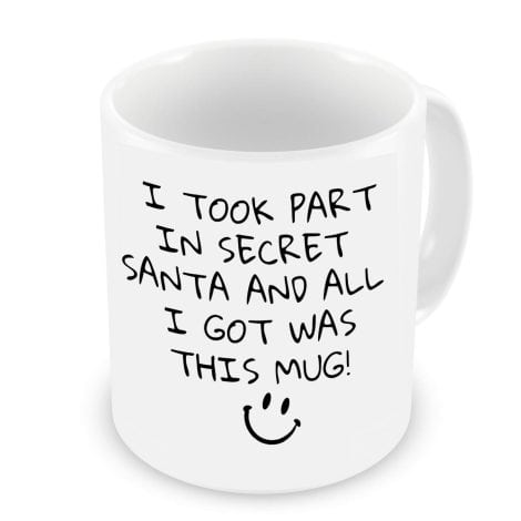 Taza de Navidad “Secret Santa” de cerámica, blanca, divertida y sarcástica, capacidad de 325 ml.