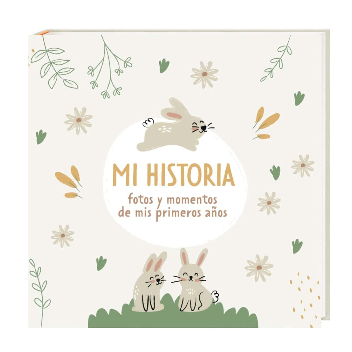 HuBorns - Album para Pegar Fotos y Escribir con Más de 50 Páginas y Pegatinas - Libro Recuerdos Bebe Primer Año hasta los 5 Años - Ideal para Regalos Originales de Recien Nacidos