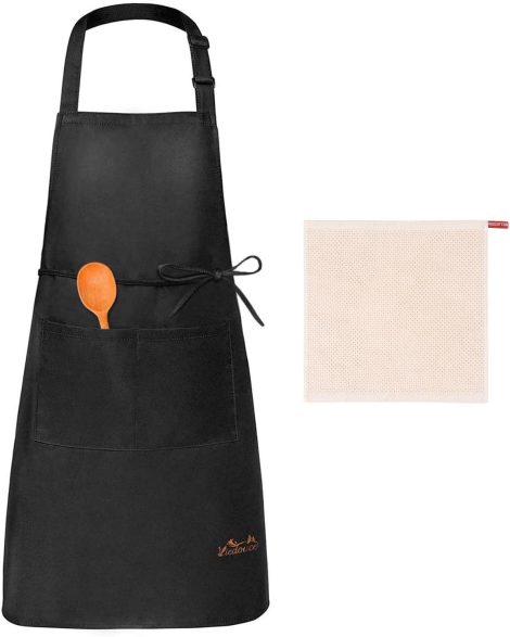 Delantales de Cocina Impermeables Viedouce con Bolsillo Ajustable para Hombres y Mujeres.