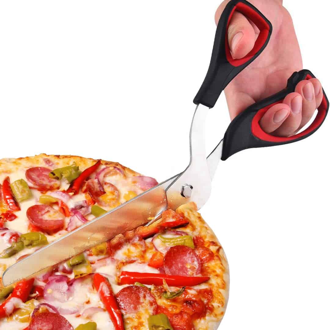 Tijeras para Pizza Profesional, Cortador de Pizza Cortapizzas Pizza Cutter de Acero Inoxidable, Grande Tijeras de Cocina Cuchillo Pizza Apto para Lavavajillas, Regalos Divertidos de Navidad