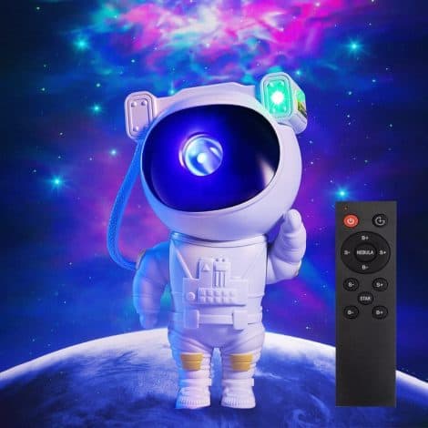 Lámpara Proyector Espacial Astronauta, iluminación nocturna de Galaxia, lámpara LED con temporizador y control remoto.