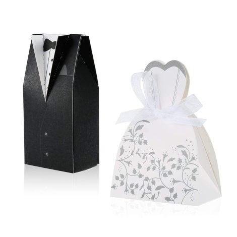 Elegantes Cajas de Regalo para Bombones y Caramelos de Boda, Decoración perfecta para Navidad y Regalos de Invitados.