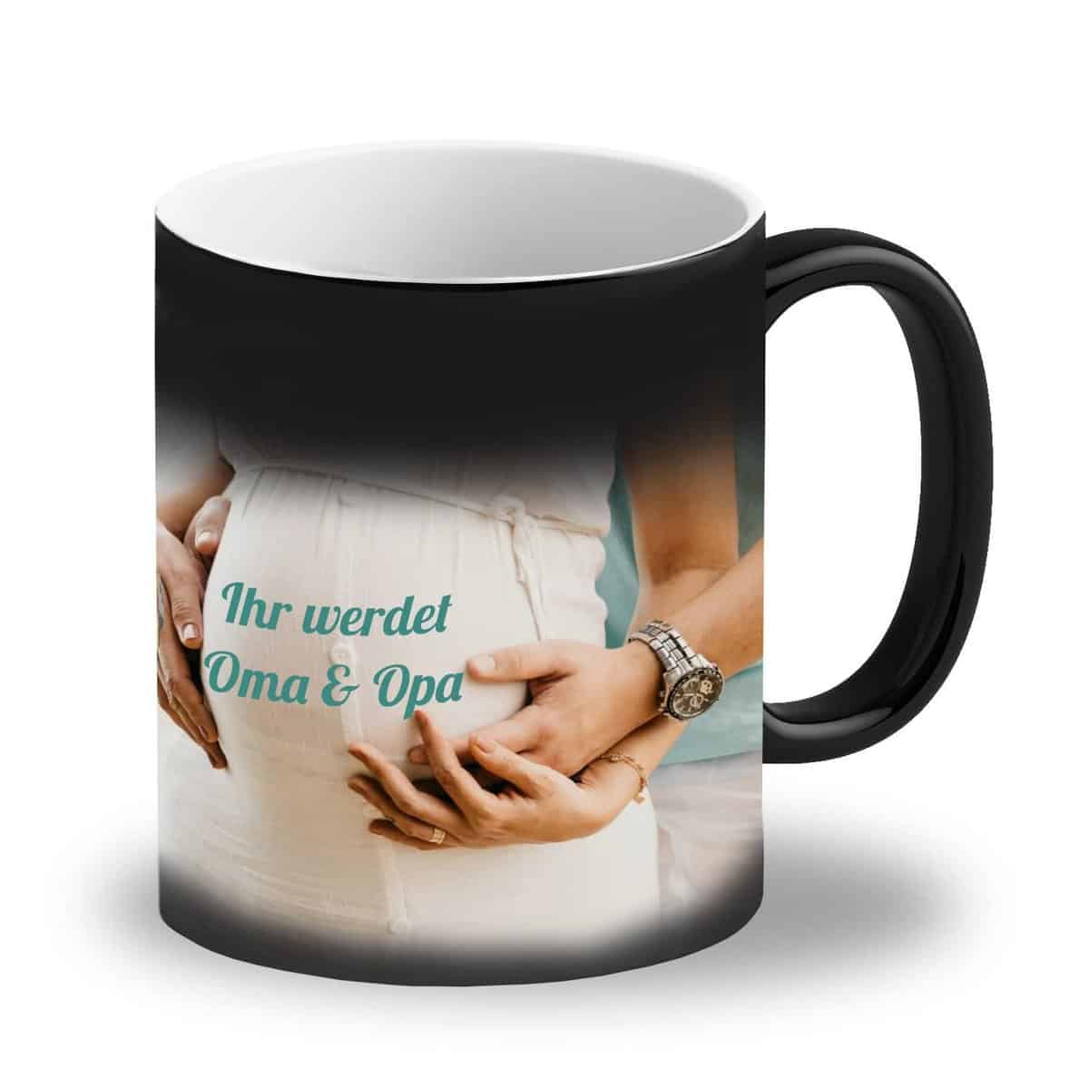 LOOXIS Taza mágica personalizada con foto y texto - taza que cambia de color, taza mágica, revestimiento térmico, 325ml - idea regalo para mujeres & hombres - interior blanco