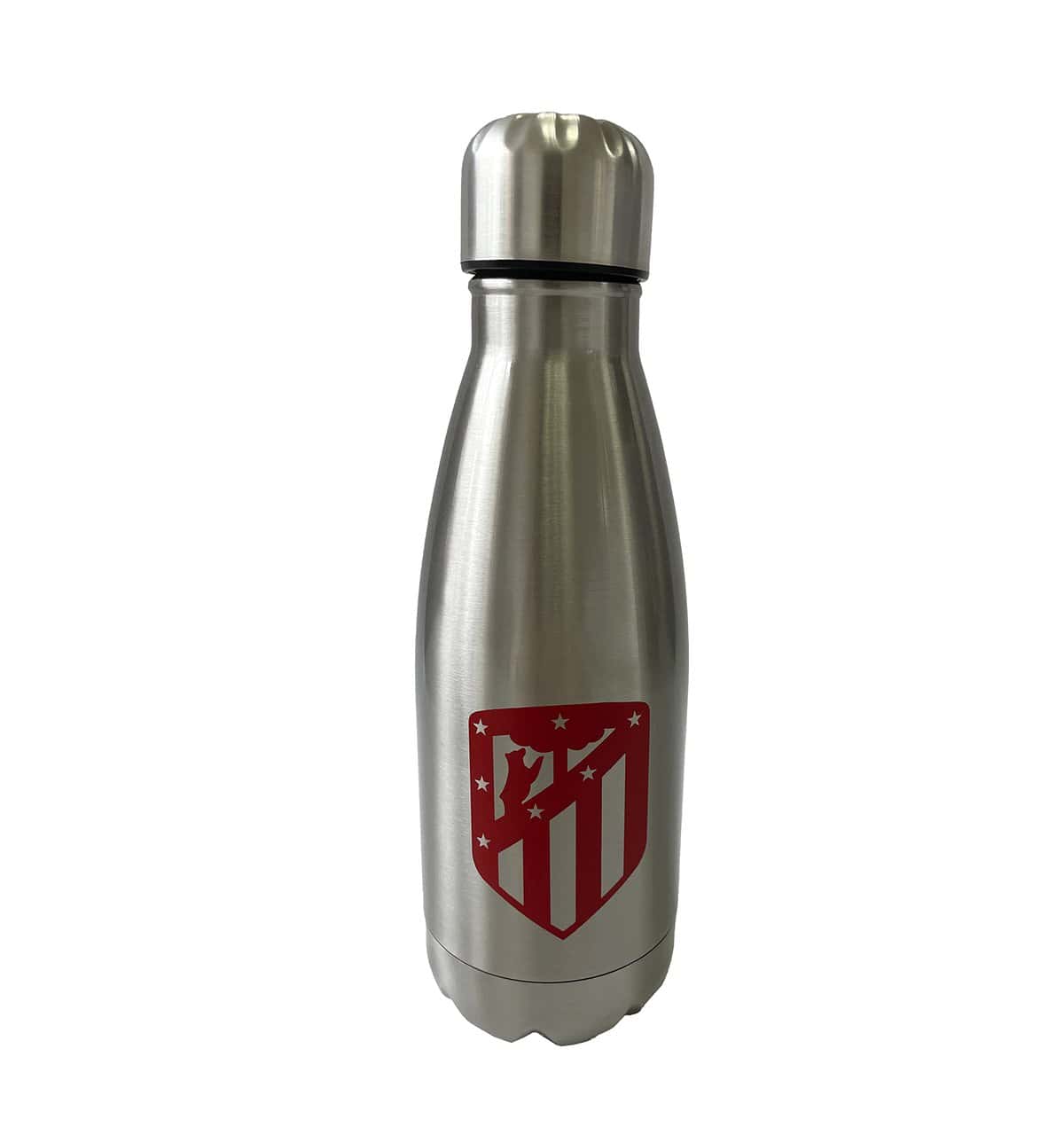 Atlético de Madrid - Botella Agua de Acero Inoxidable, Cierre Hermético, 550 ml, Color Metalizado, Producto Oficial (CyP Brands)