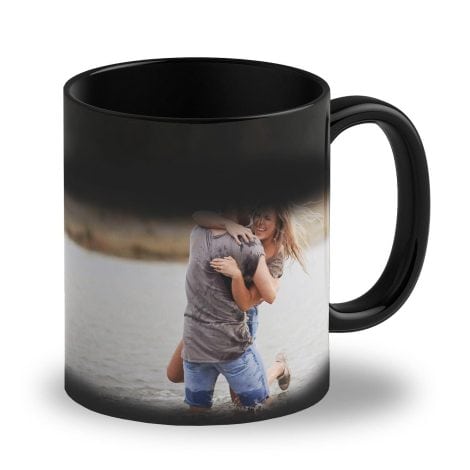 Taza personalizada LOOXIS que cambia de color con foto y texto, perfecta como regalo para hombres y mujeres.