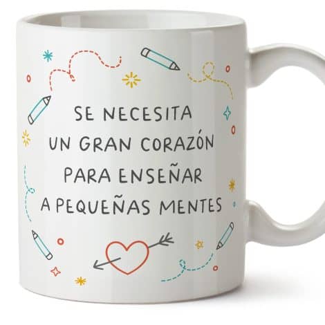 MUGFFINS Tazas para MAESTRO – En Español – Mentecitas – 11 oz / 330 ml – Regalo original y divertido