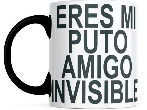 Taza de desayuno con mensaje perfecta para el café, regalo gracioso para Amigo Invisible, original – Cerámica 350ml.