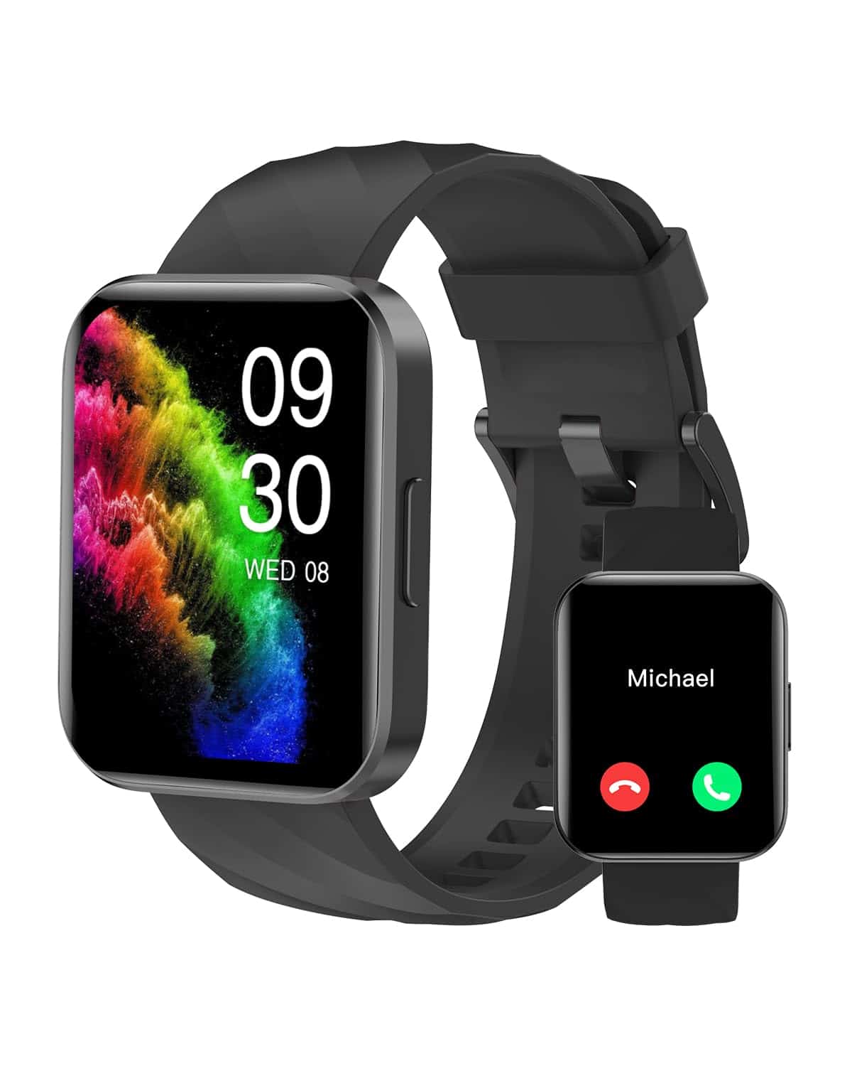 RUIMEN Reloj Inteligente Mujer Hombre con Llamada,1,85" Smartwatch con Pulsómetro,Podómetro,Oxímetro,Monitor Sueño,Esfera de Reloj Personalizada,Impermeable IP68 Pulsera de Actividad para iOS Android