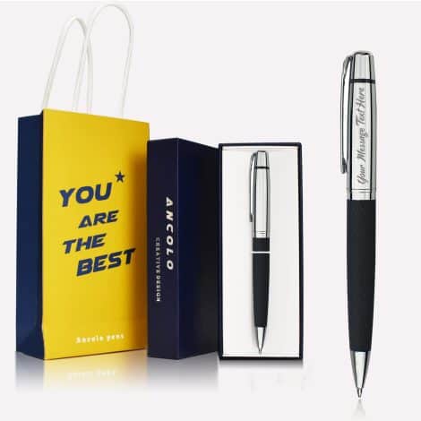 Set de escritura premium con bolígrafo grabado y personalizado, estuche regalo de lujo, tarjeta regalo incluida, ideal para hombres y mujeres.