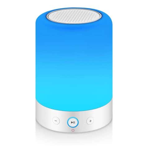 Lámpara de Noche con Altavoz Bluetooth y Cambio de Colores, Reproductor de MP3, Regalos para Todos.