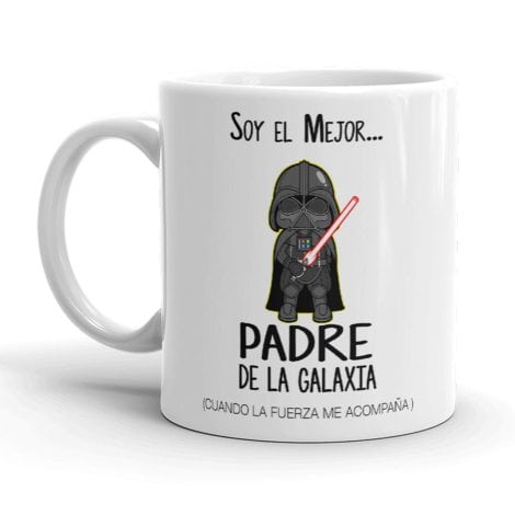 Taza de desayuno Kembilove para el Día del Padre, con diseño original Padre galaxia.