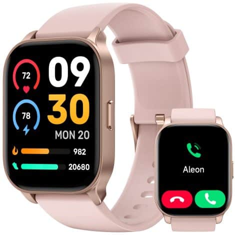 Reloj TOOBUR para mujeres con Alexa, sumergible IP68 y compatible con llamadas, frecuencia cardíaca, sueño y 100 deportes en Android e iPhone.