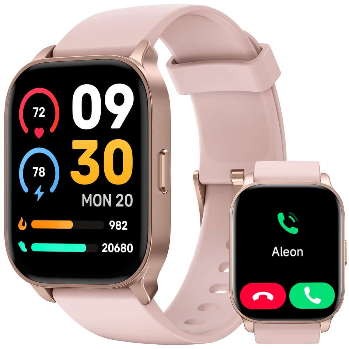 TOOBUR Reloj Inteligente Mujer, Smartwatch Alexa Incorporada IP68 Sumergible con Llamada/Seguimiento del Frecuencia Cardíaca/Sueño/100 Deportes Compatible Android iPhone