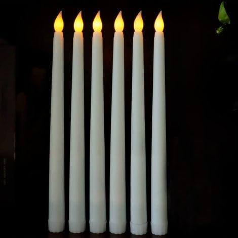 Veladoras LED de larga duración, sin llama, a pilas; ideales para decorar en Navidad, bodas, cumpleaños, fiestas, iglesias y hogares. Pack de 6 unidades.