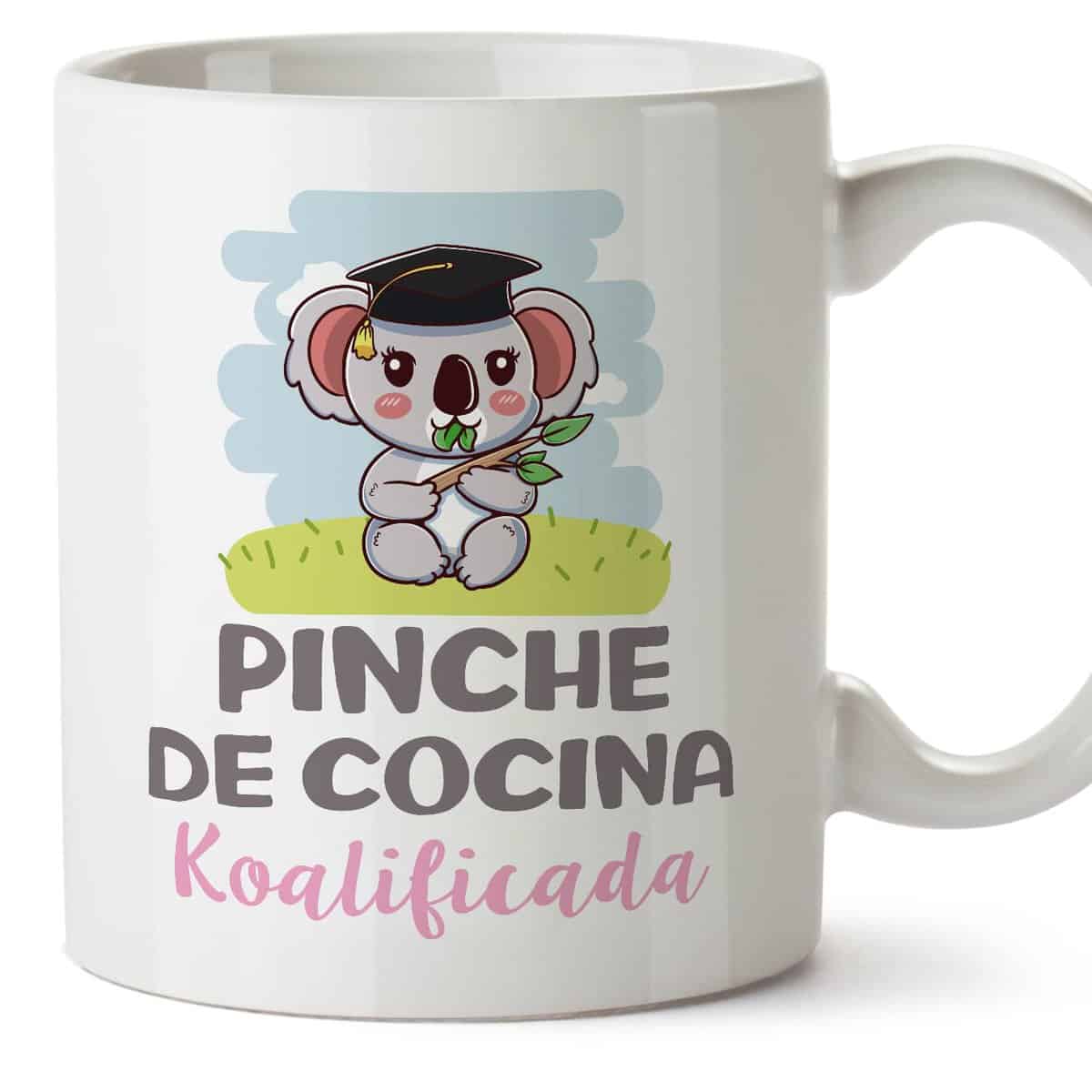 MUGFFINS Tazas para PINCHE DE COCINA mujer - En Español - Koalificado/koalificada - 11 oz / 330 ml - Regalo original y divertido