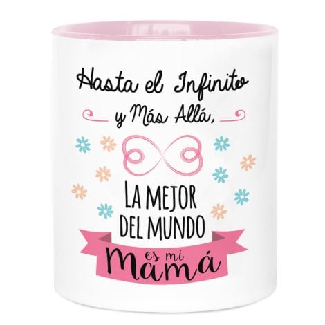 Taza de cerámica con mensaje y dibujo: “El amor de mamá es infinito, la mejor del mundo”. Regalo único para alguien especial. ¡Ideal para café y té!