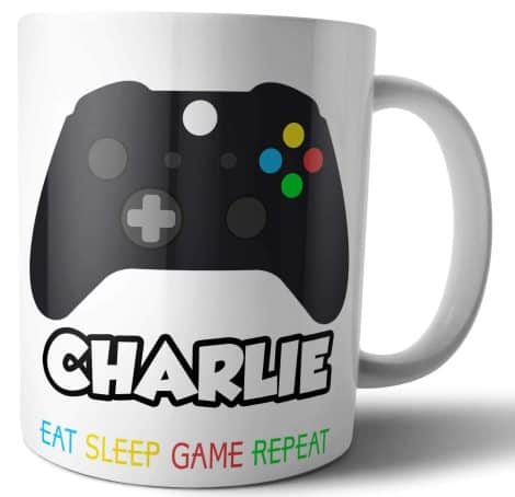 Taza de diseño de mando de Xbox temático para regalo de cumpleaños, Navidad o intercambio de Secret Santa.