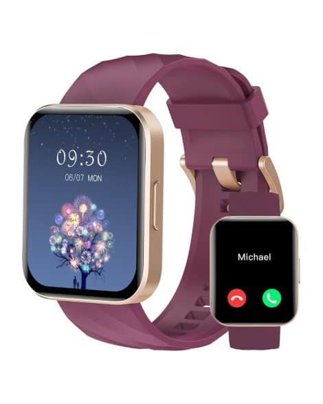 Reloj Inteligente RUIMEN con Llamada,1,85″ Smartwatch y funciones como Pulsómetro,Podómetro,Oxímetro,Monitor Sueño,Esfera Personalizada.IP68 Impermeable,Compatible iOS/Android.