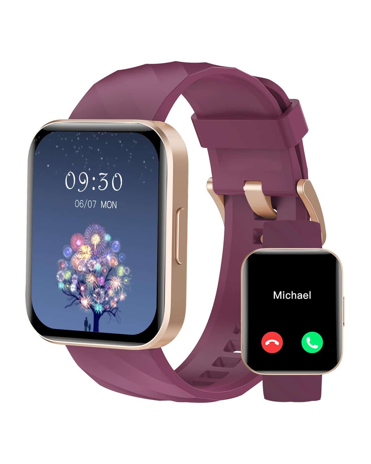 RUIMEN Reloj Inteligente Mujer Hombre con Llamada,1,85" Smartwatch con Pulsómetro,Podómetro,Oxímetro,Monitor Sueño,Esfera de Reloj Personalizada,Impermeable IP68 Pulsera de Actividad para iOS Android