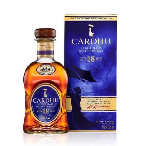 Whisky Escocés de Malta Única Cardhu 18 Años, botella de 700 ml.