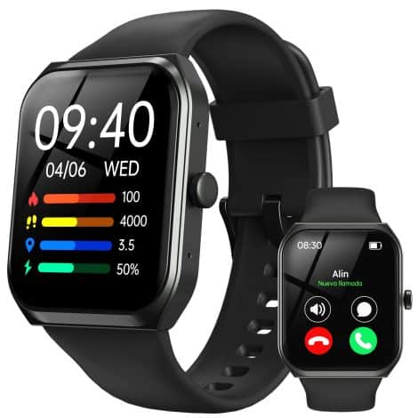 Reloj Inteligente TUYOMA – Pantalla LCD de 1,91″, Llamadas Bluetooth, WhatsApp, Oxímetro y Pulsómetro, Android iOS.