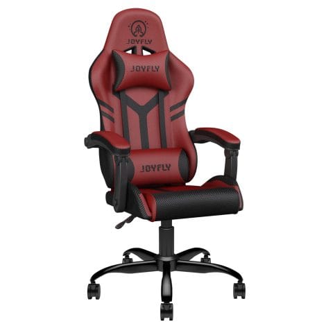 Silla Gamer JOYFLY ergonómica, ajustable en altura, estilo de carreras con respaldo alto, apoyacabezas lumbar. Perfecta para adultos y niños. Ideal como regalo. Prime disponible. Color rojo.