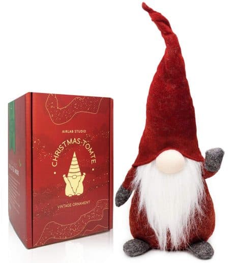 Peluche de Navidad Airlab Gnomo Grande 50 cm, Elfo Tomte Sueco, Decoración Original 2024, Regalo Navideño para Niños y Adultos.